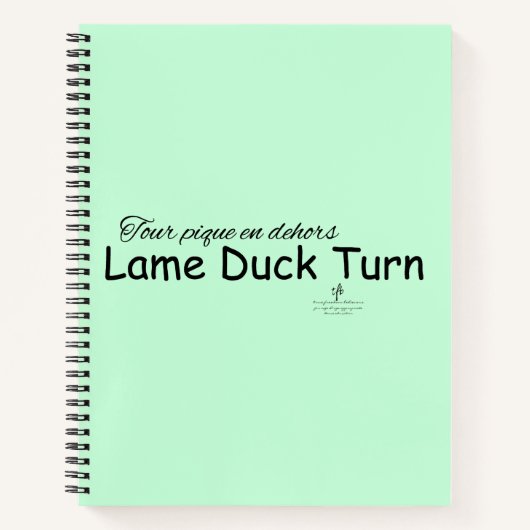Lame Duck Turn Mint Groen en Zwart Notitieboek (Voorkant)