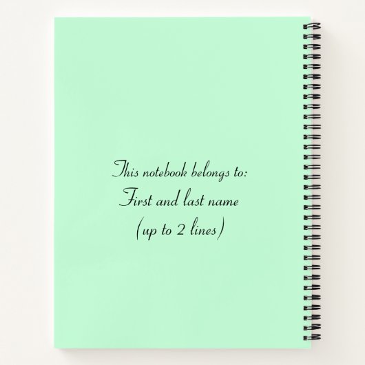 Lame Duck Turn Mint Groen en Zwart Notitieboek (Achterkant)