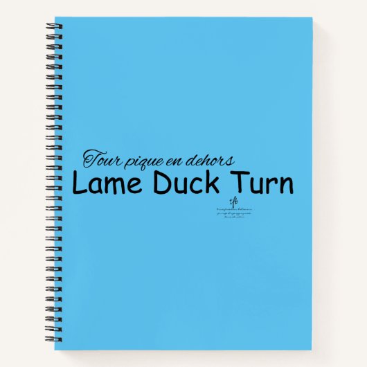 Lame Duck Turn Sky Blue en Black Notitieboek (Voorkant)