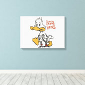 Lame eend cartoon | achtergrondkleur kiezen canvas afdruk (Insitu (Houten vloer))