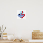 Lamed Hebrew Aleph Bet (Alphabet) Whale Print (Keuken)