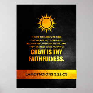 Lamentaties 3:22-23 Bijbelversie Poster