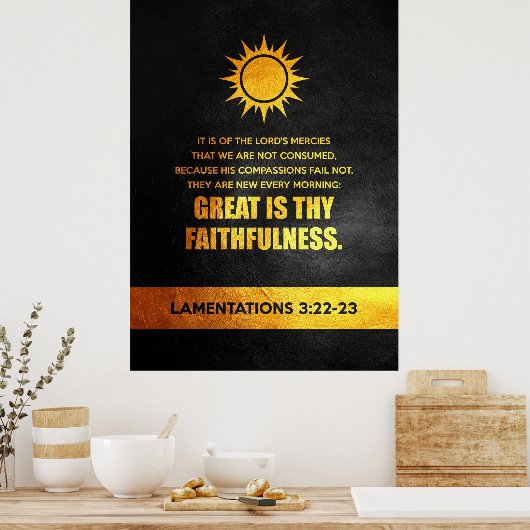 Lamentaties 3:22-23 Bijbelversie Poster (Keuken)