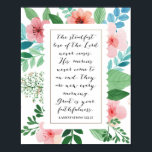 Lamentaties 3:22-23 poster<br><div class="desc">De Steadfast Love of the Lord houdt nooit op. Zijn genootschappen komen nooit af. Ze zijn elke ochtend nieuw,  geweldig is je trouw. -Lamentaties 3:22-23</div>