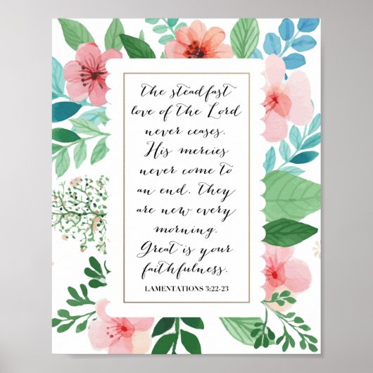 Lamentaties 3:22-23 poster (Voorkant)