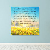 Lamentaties 3:22-24 canvas afdruk (Insitu (Houten vloer))