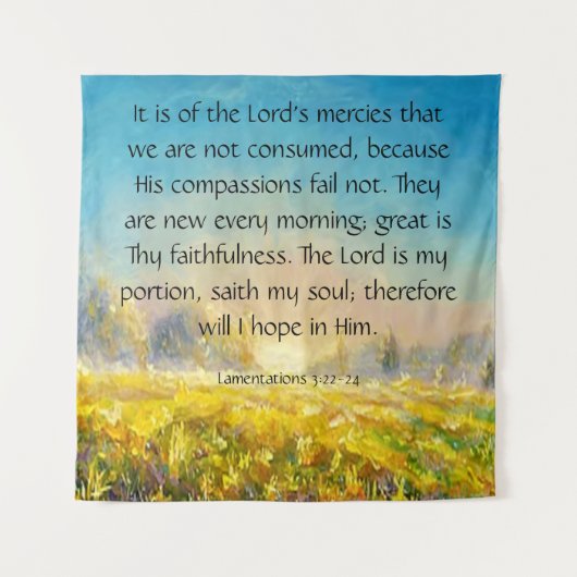 Lamentaties 3:22-24 wandkleed (Voorkant)