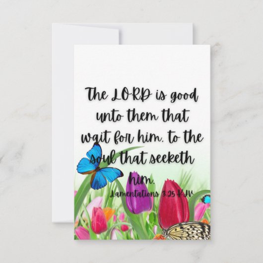 Lamentaties 3:25 Bijbellenverdraaiing met pic-flat Kaart (Voorkant)