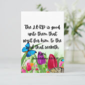 Lamentaties 3:25 Bijbellenverdraaiing met pic-flat Kaart (Staand voorkant)