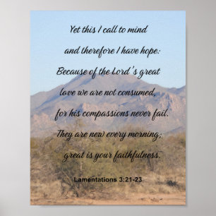 Lamentations 3:21-23, Inspirerend scripts Poster