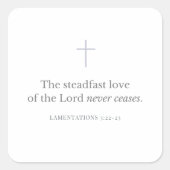 Lamentations 3:22-23 Bible Verse Minimal Faith Vierkante Sticker (Voorkant)