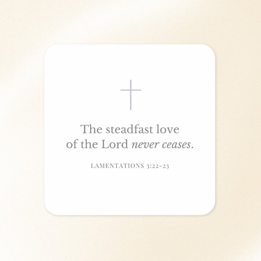 Lamentations 3:22-23 Bible Verse Minimal Faith Vierkante Sticker