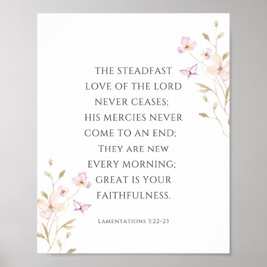 Lamentations 3:22-23 Steadfast Love of the Lord Poster (Voorkant)