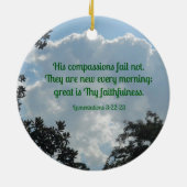 Lamentations 3:22-23 Zijn compassions falen niet.. Keramisch Ornament (Achterkant)