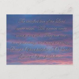 Lamentations 3:22 De steadsnelle liefde van de Hee Briefkaart