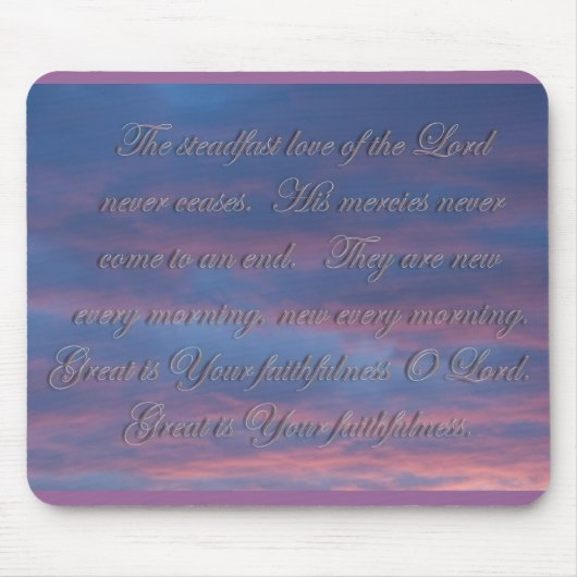 Lamentations 3:22 De steadsnelle liefde van de Hee Muismat (Voorkant)