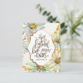 Lamentations 3:22 Zijn trouwe liefde eindigt nooit Briefkaart (Staand voorkant)