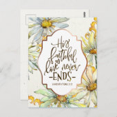 Lamentations 3:22 Zijn trouwe liefde eindigt nooit Briefkaart (Voorkant / Achterkant)