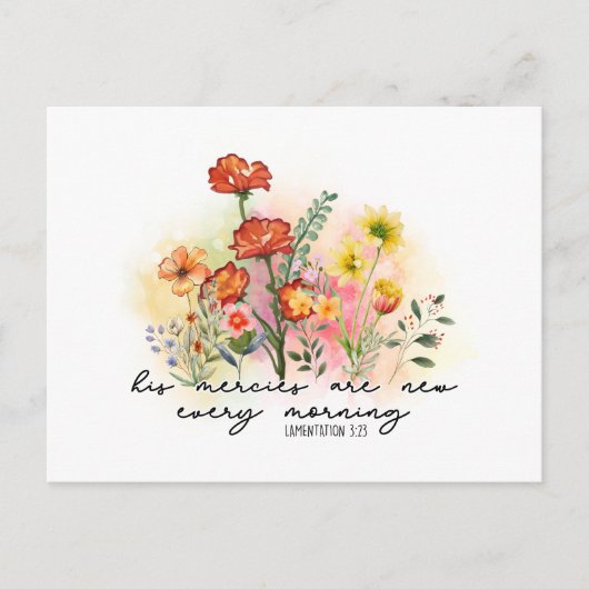 Lamentations 3:23 Zijn genootschappen zijn elke oc Briefkaart (Voorkant)