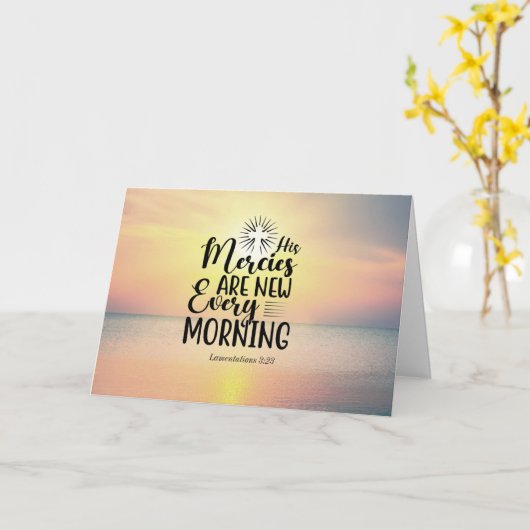 Lamentations 3:23 Zijn genootschappen zijn elke oc Kaart (Gele Bloem)