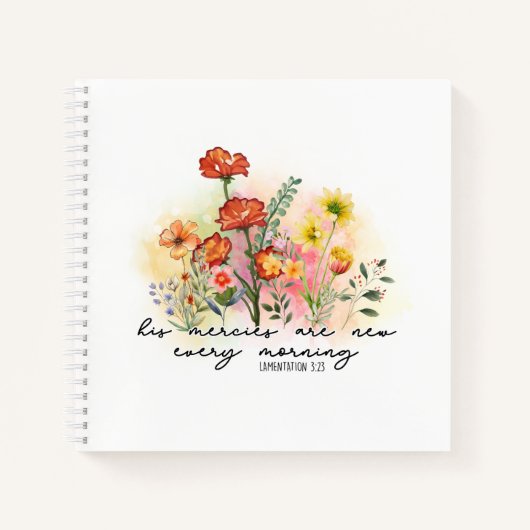 Lamentations 3:23 Zijn genootschappen zijn elke oc Notitieboek (Voorkant)