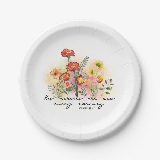 Lamentations 3:23 Zijn genootschappen zijn elke oc Papieren Bordje (Voorkant)