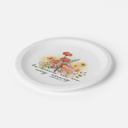 Lamentations 3:23 Zijn genootschappen zijn elke oc Papieren Bordje (Gekanteld)