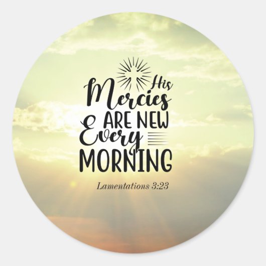 Lamentations 3:23 Zijn genootschappen zijn elke oc Ronde Sticker (Voorkant)