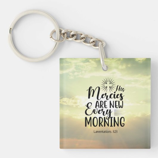 Lamentations 3:23 Zijn genootschappen zijn elke oc Sleutelhanger (Voorkant)