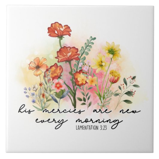 Lamentations 3:23 Zijn genootschappen zijn elke oc Tegeltje (Voorkant)