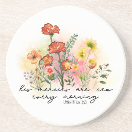 Lamentations 3:23 Zijn genootschappen zijn elke oc Zandsteen Onderzetter