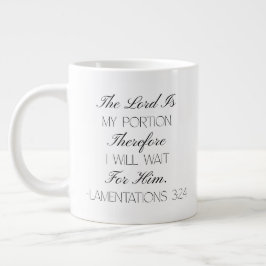 Lamentations 3:24 Hope Bible Verse Mug Grote Koffiekop
