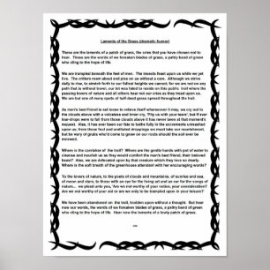 Lamenten van de gras (dramatische humor) poster