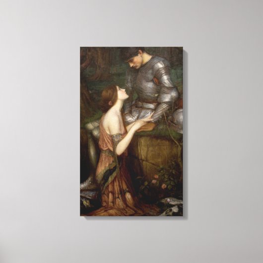 Lamia en de Soldier (door John William Waterhouse) Canvas Afdruk (Voorkant)