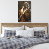 Lamia en de Soldier (door John William Waterhouse) Canvas Afdruk (Insitu (Slaapkamer))