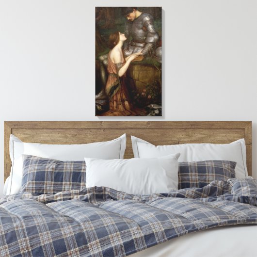 Lamia en de Soldier (door John William Waterhouse) Canvas Afdruk (Insitu (Slaapkamer))