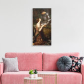 Lamia en de Soldier van John William Waterhouse Canvas Afdruk (Insitu (Woonkamer))