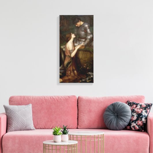 Lamia en de Soldier van John William Waterhouse Canvas Afdruk (Insitu (Woonkamer))
