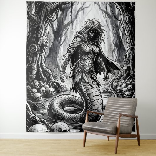 Lamia the Serpent Queen of Skulls Wandkleed (In situ)