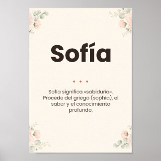 Lámina personalizada con nombre y su significado poster