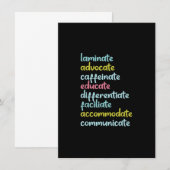 Laminaat Advocate Caffeinate Educate Kaart (Voorkant / Achterkant)