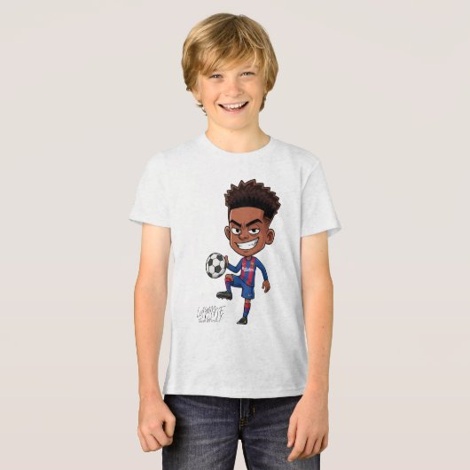 Lamine Yamal - Barça's Rising Star Cartoon T-shirt (Voorkant volledig)