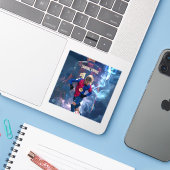 Lamine yamal Barcelona football speler Sticker (Laptop met iPhone)