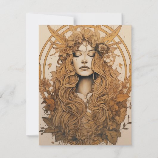 Lammas Harvest - Nordic Retro Pagan Holiday Kaart (Voorkant)