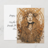 Lammas Harvest - Nordic Retro Pagan Holiday Kaart (Voorkant / Achterkant)