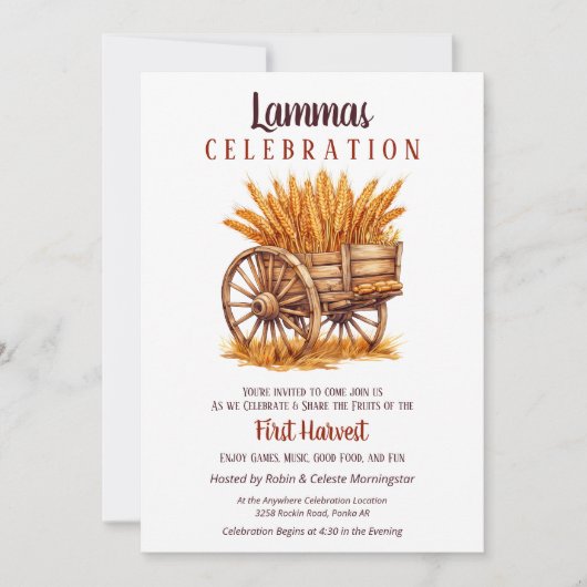 Lammas Herfst Equinox Oogst Tarwe Retro Kaart (Voorkant)