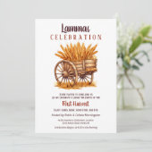 Lammas Herfst Equinox Oogst Tarwe Retro Kaart (Staand voorkant)