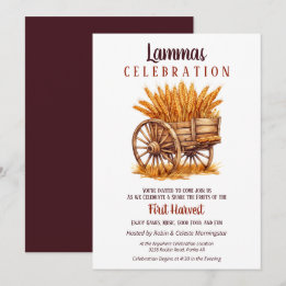 Lammas Herfst Equinox Oogst Tarwe Retro Kaart