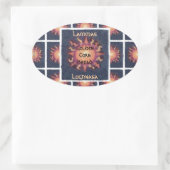 Lammas/Lughnasa Sun Harvest Pagan Ovale Sticker (Tas)