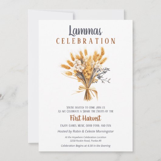 Lammas Pagan Herfst Oogst Tarwe Boeket Kaart (Voorkant)